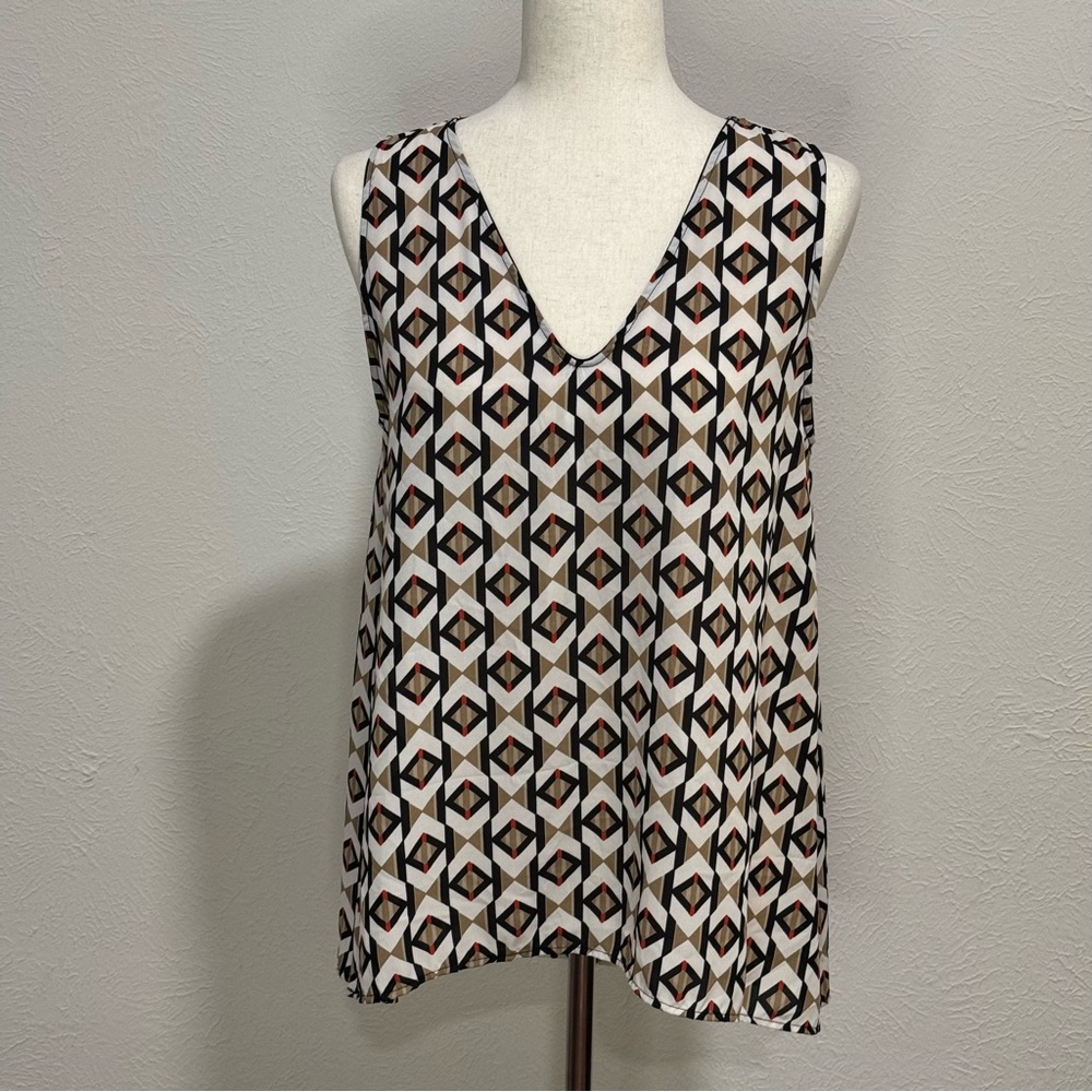 West Kei Geometric Patterned Sleeveless Top Size M